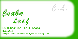 csaba leif business card
